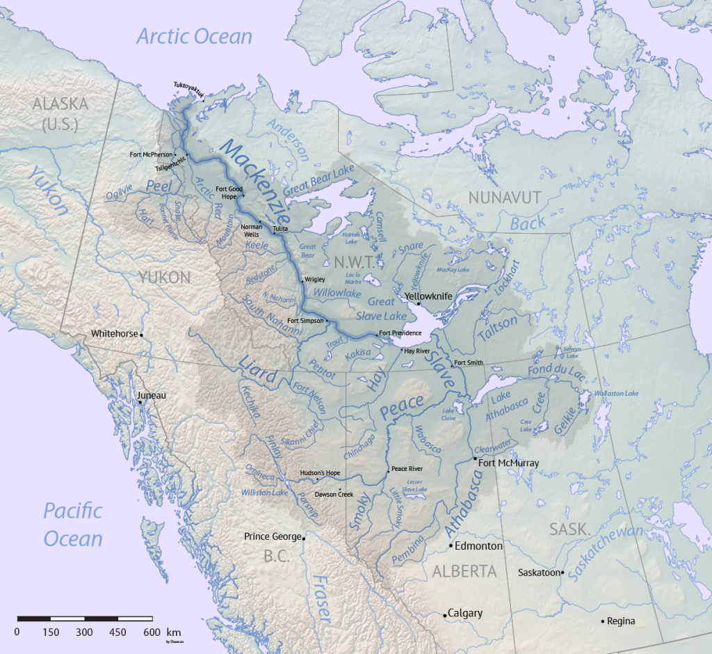 A map of the Mackenzie River basin